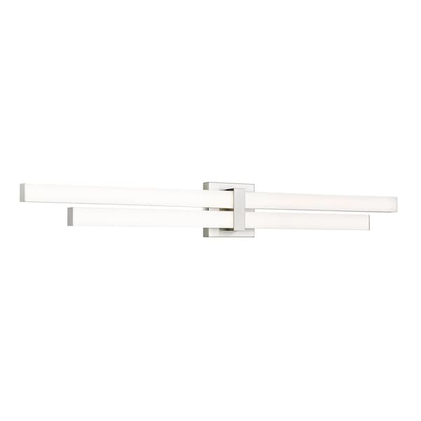 Z-Lite Zane Vanity, 2-Light, 40 In.W x 2.5 In.L x 5 In.H, Brushed Nickel/Frosted 1008-40W-BN-LED - main